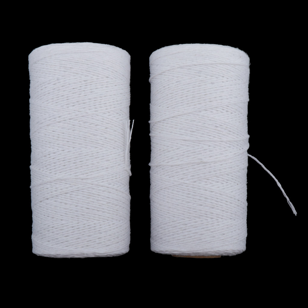 2Roll Soft Cotton Knitting Thread for Stockings Gloves Scarf Knitting White