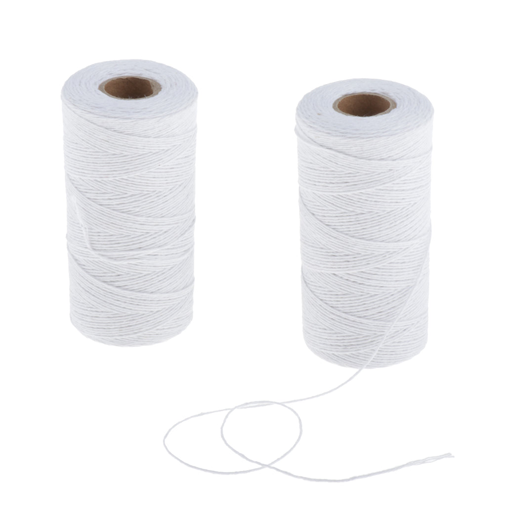 2Roll Soft Cotton Knitting Thread for Stockings Gloves Scarf Knitting White