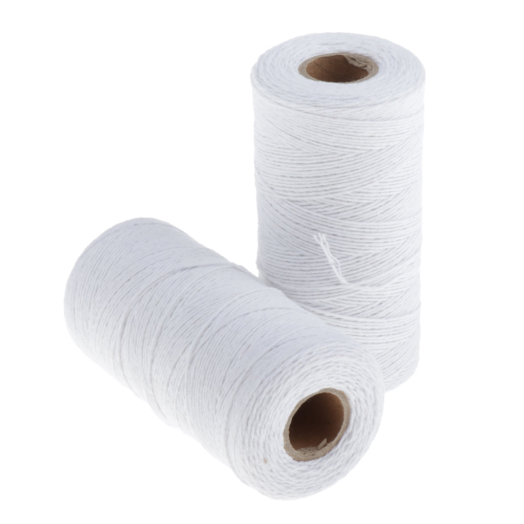 2Roll Soft Cotton Knitting Thread for Stockings Gloves Scarf Knitting White