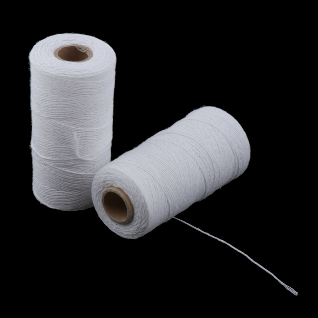 2Roll Soft Cotton Knitting Thread for Stockings Gloves Scarf Knitting White