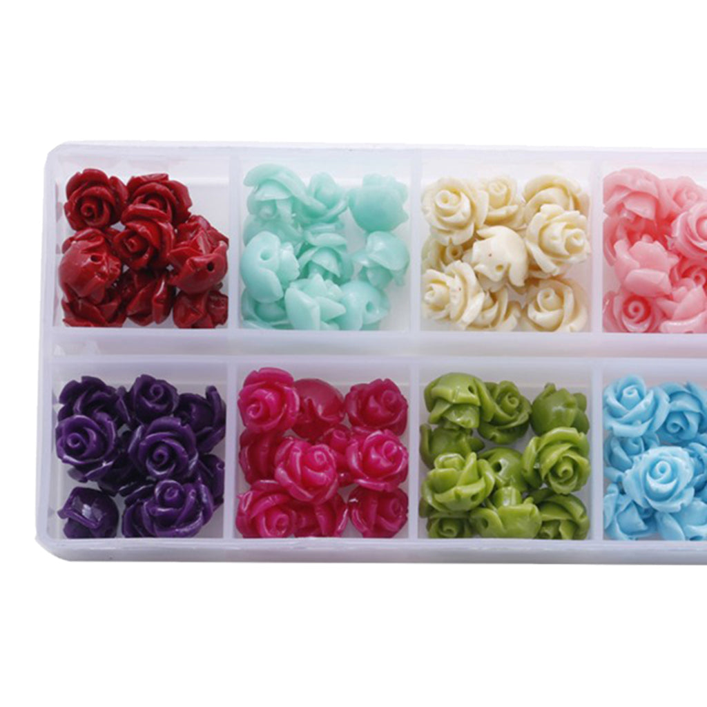 100pcs Colorful Flower Loose Beads DIY Jewelry Embellishments Beading Crafts