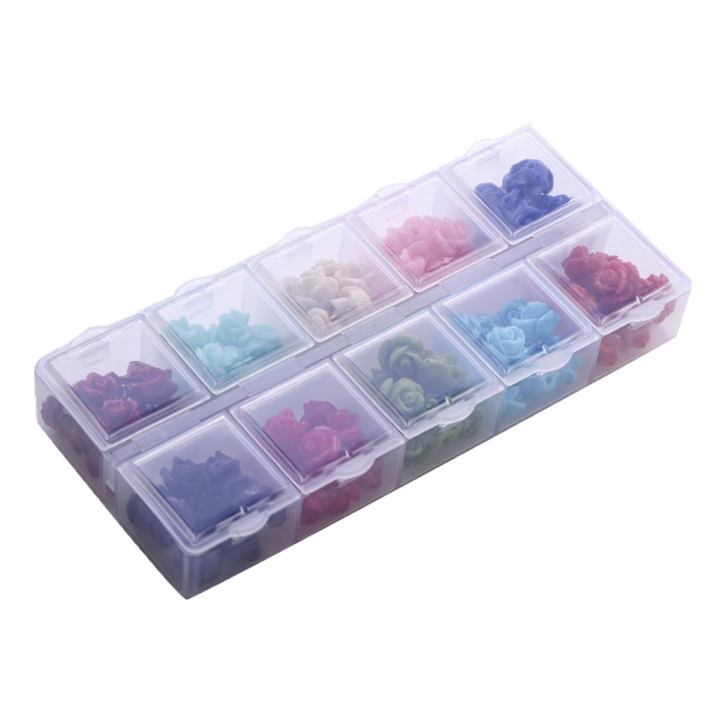 100pcs Colorful Flower Loose Beads DIY Jewelry Embellishments Beading Crafts