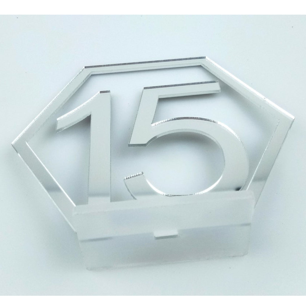 Acrylic Table Number Sign Wedding Reception Birthday Party Decoration Silver