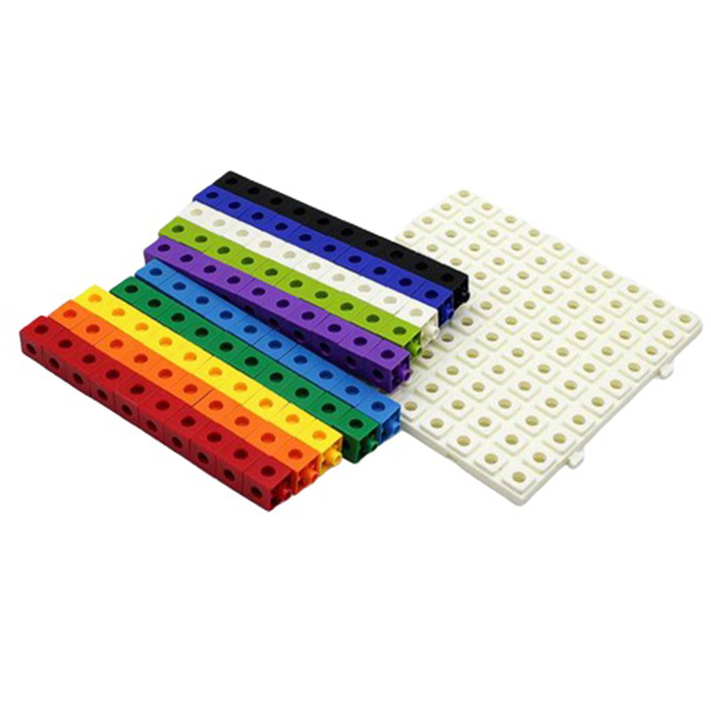 100pcs 10 Colors Multilink Linking Counting Cubes Snap Blocks Education Math