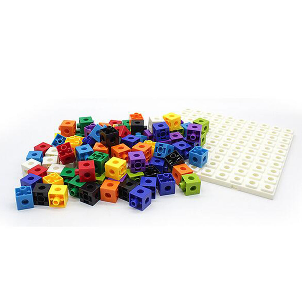 100pcs 10 Colors Multilink Linking Counting Cubes Snap Blocks Education Math