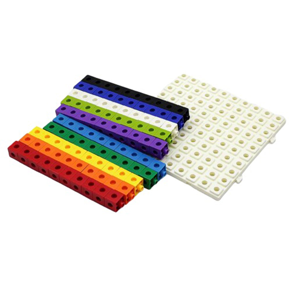 100pcs 10 Colors Multilink Linking Counting Cubes Snap Blocks Education Math