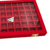 Velvet Stackable Jewelry Display Tray Case for Jewellery Earrings Red