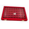 Velvet Stackable Jewelry Display Tray Case for Jewellery Earrings Red