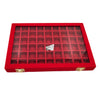 Velvet Stackable Jewelry Display Tray Case for Jewellery Earrings Red