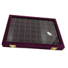 Velvet Stackable Jewelry Display Tray Case for Jewellery Earrings Purple