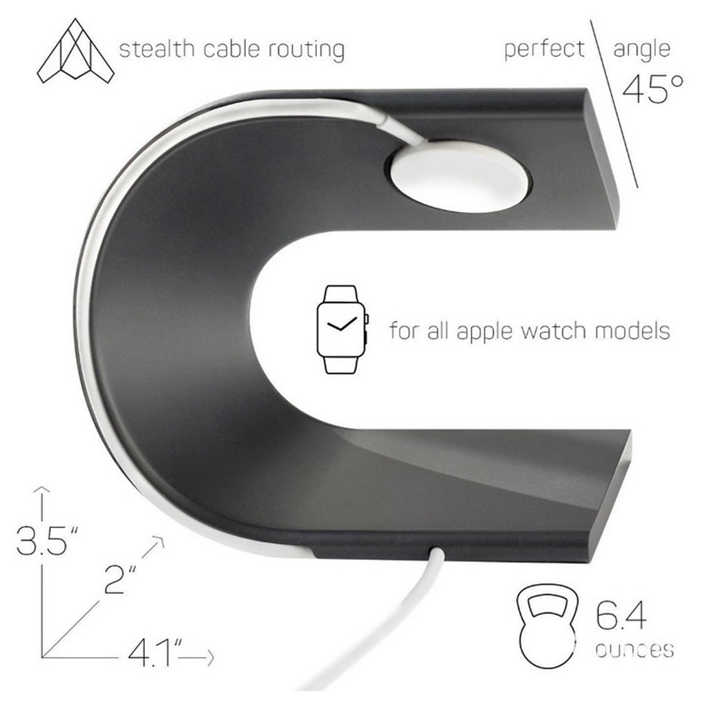 Aluminum Alloy Watch Cahrging Stand Holder Suitable for Apple Watch Black