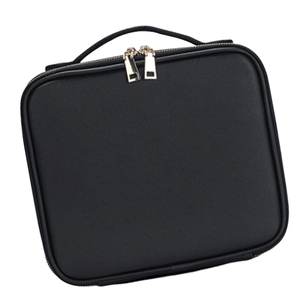 Multi-function PU Leather Cosmetic Bag Makeup Nail Tattoo Black Small