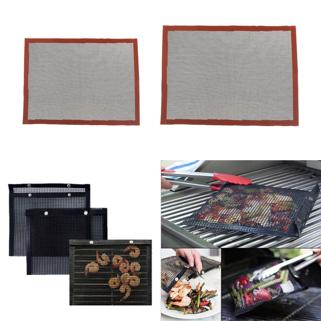 1 Piece Outdoor Camping BBQ Grill Mesh Net Barbecue Grilling Pad Mat L