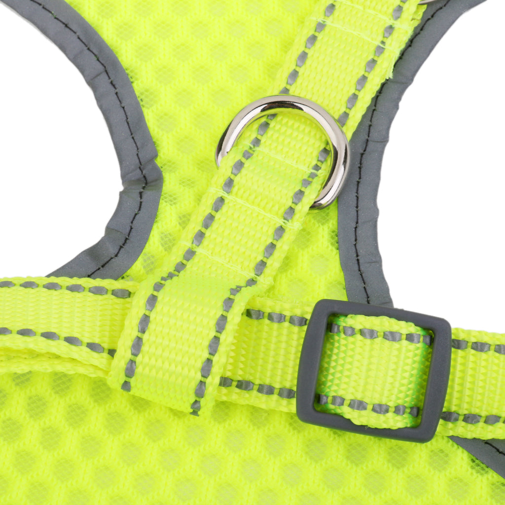 Breathable Mesh Pet Puppy Dog Walking Collar Chest Strap Harness Yellow L