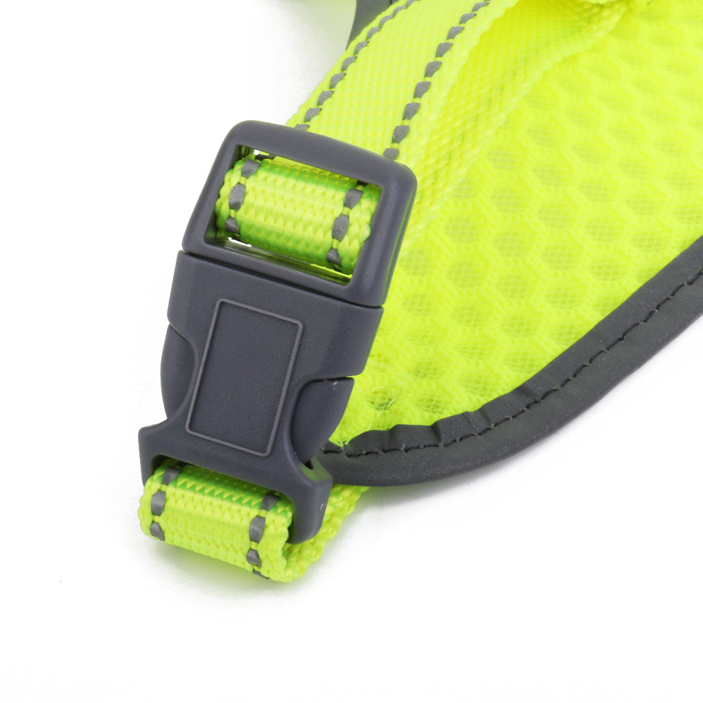 Breathable Mesh Pet Puppy Dog Walking Collar Chest Strap Harness Yellow L