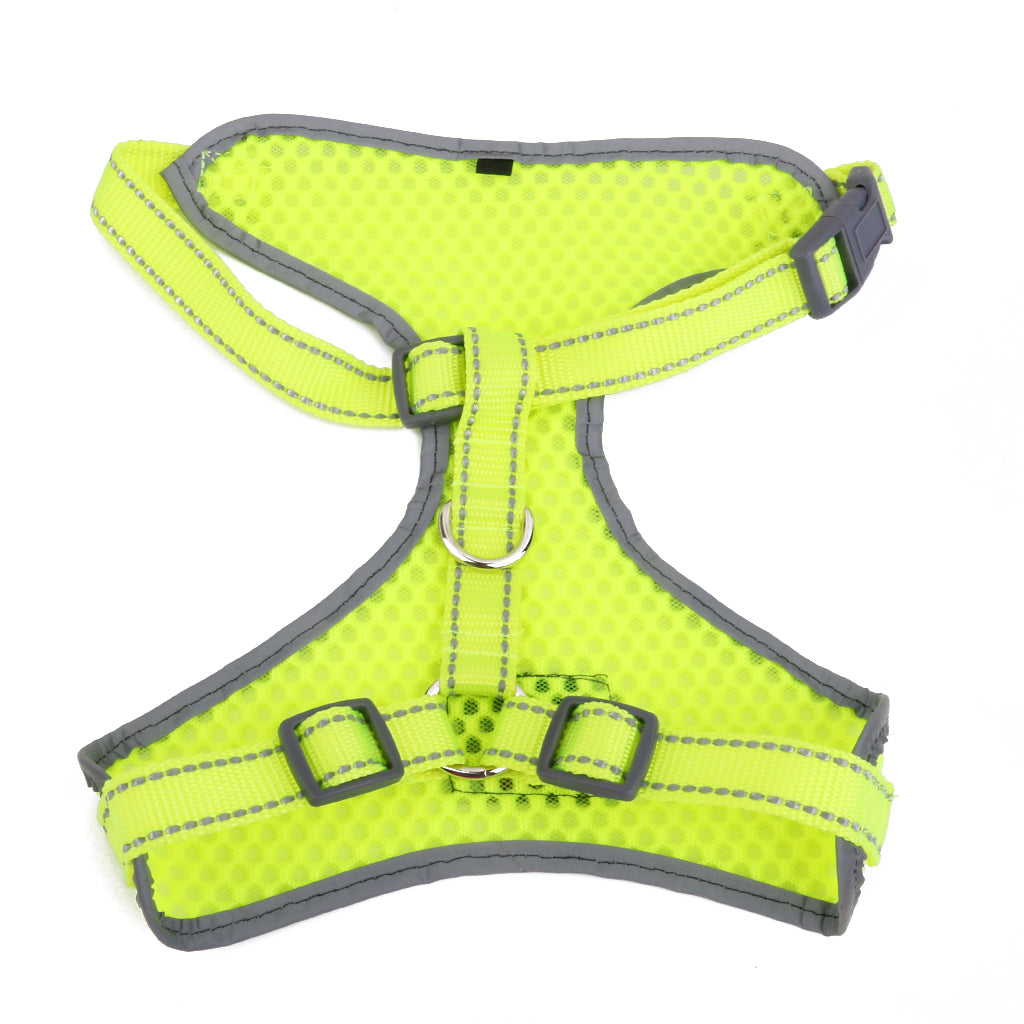 Breathable Mesh Pet Puppy Dog Walking Collar Chest Strap Harness Yellow M