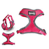 Breathable Mesh Pet Puppy Dog Walking Collar Chest Strap Harness Rose Red L