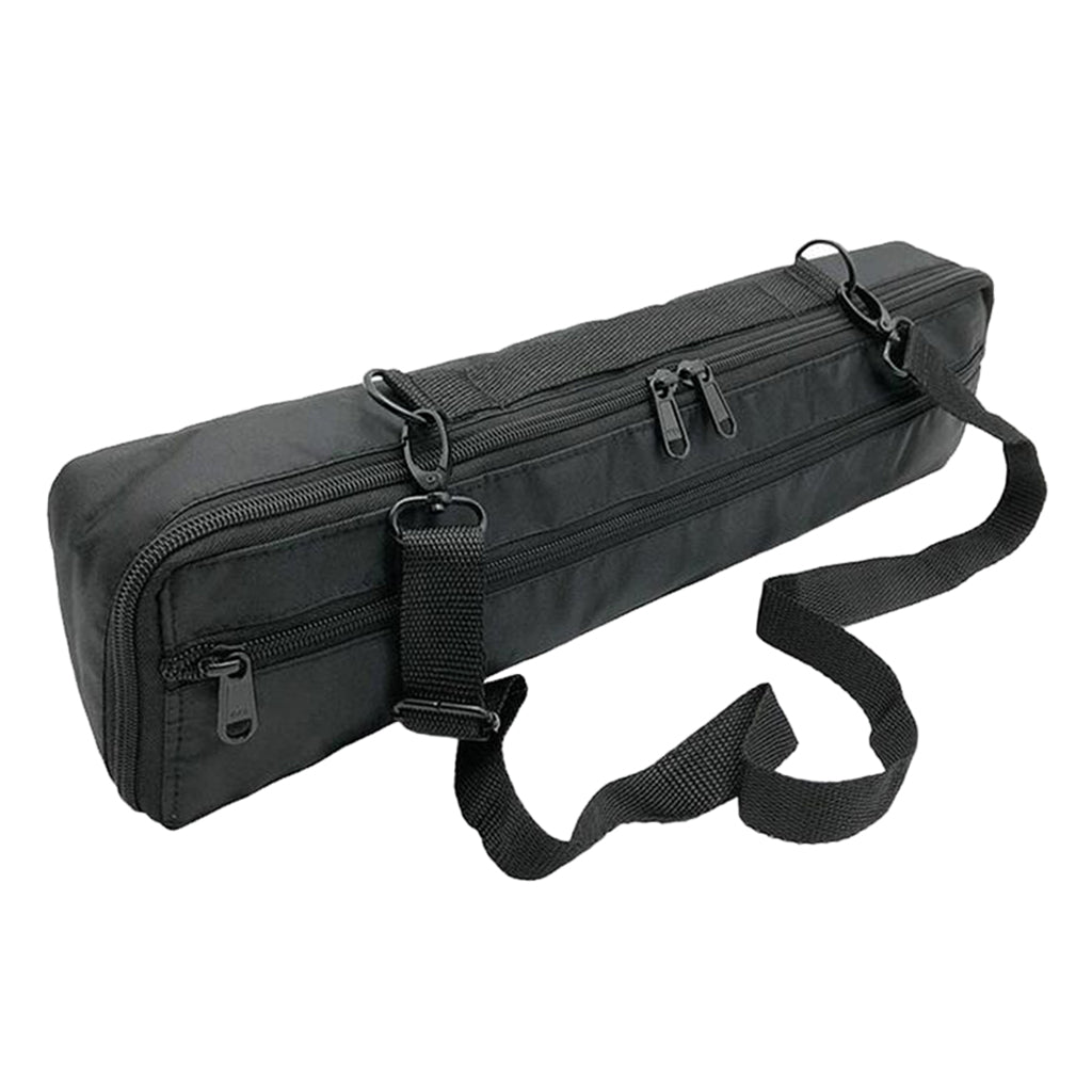 16 Holes Flute Case Cover Carrying Bag Black Plushed with Shoulder Strap