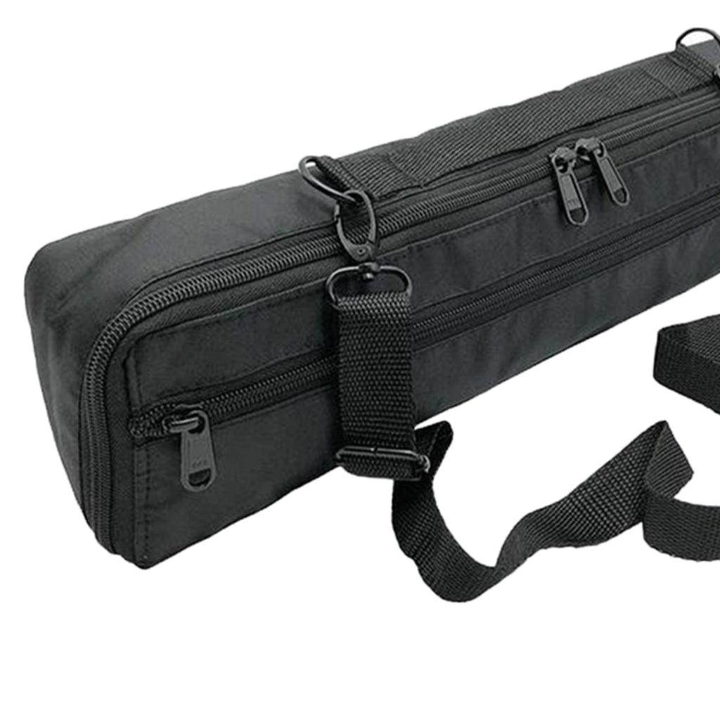 16 Holes Flute Case Cover Carrying Bag Black Plushed with Shoulder Strap