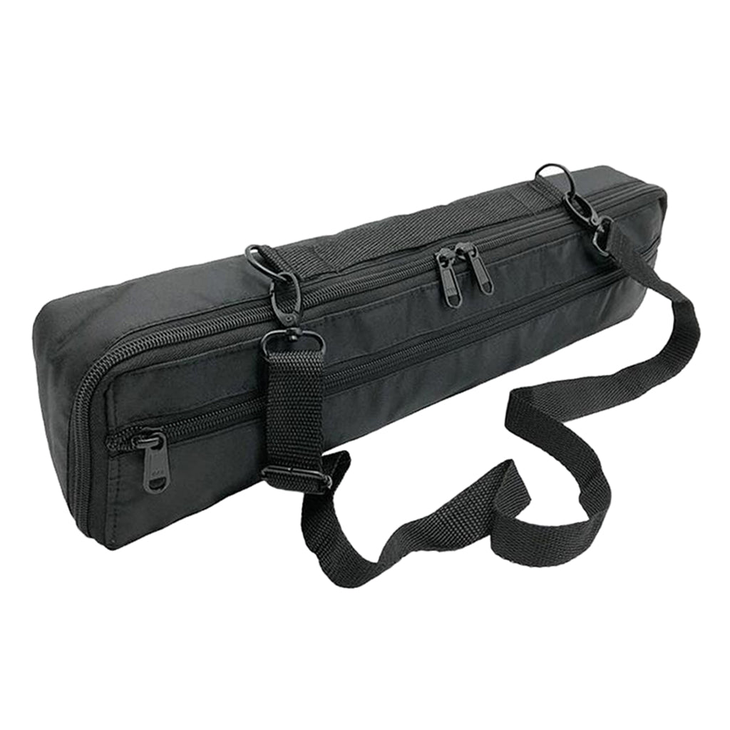 16 Holes Flute Case Cover Carrying Bag Black Plushed with Shoulder Strap