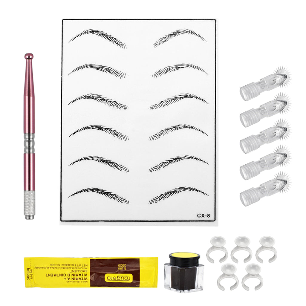 Pro Permanent Microblading Tattoo Training Kits Makeup Beauty Tools Pink