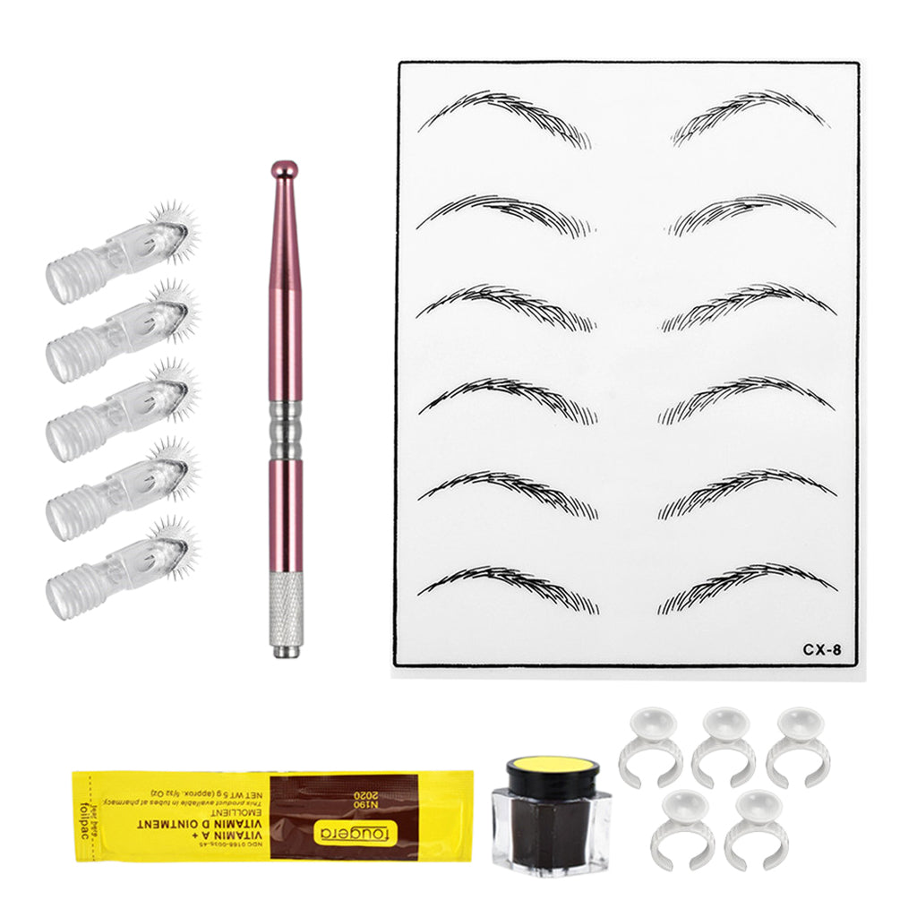 Pro Permanent Microblading Tattoo Training Kits Makeup Beauty Tools Pink