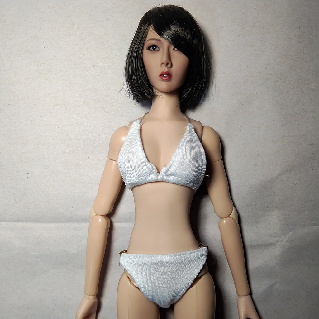 1/6 Swimsuit Bikini for 12inch Hot Toys Female Action Figure  White