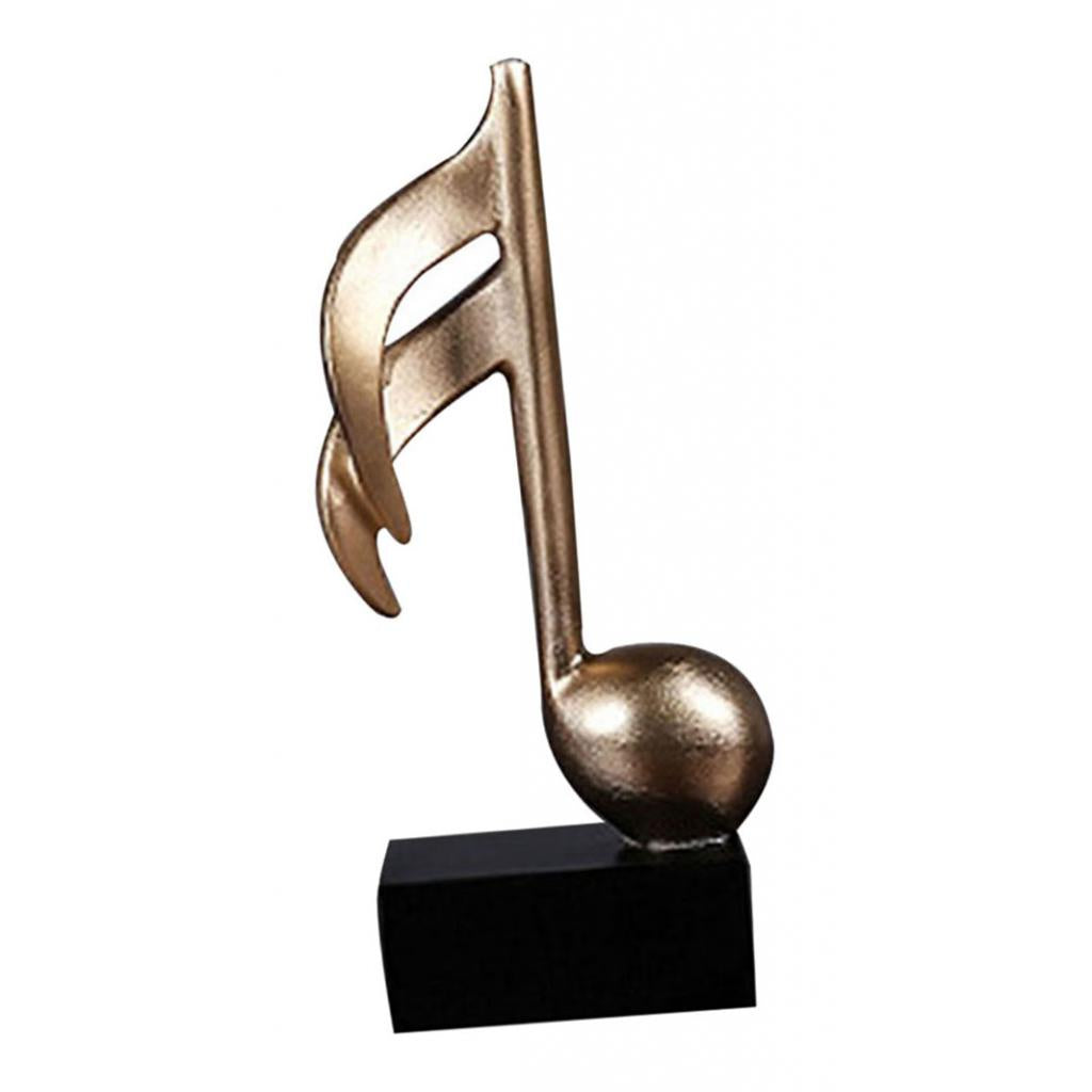 Resin Craft Musical Note Sculpture Desktop Ornament Modern Abstract Statue C