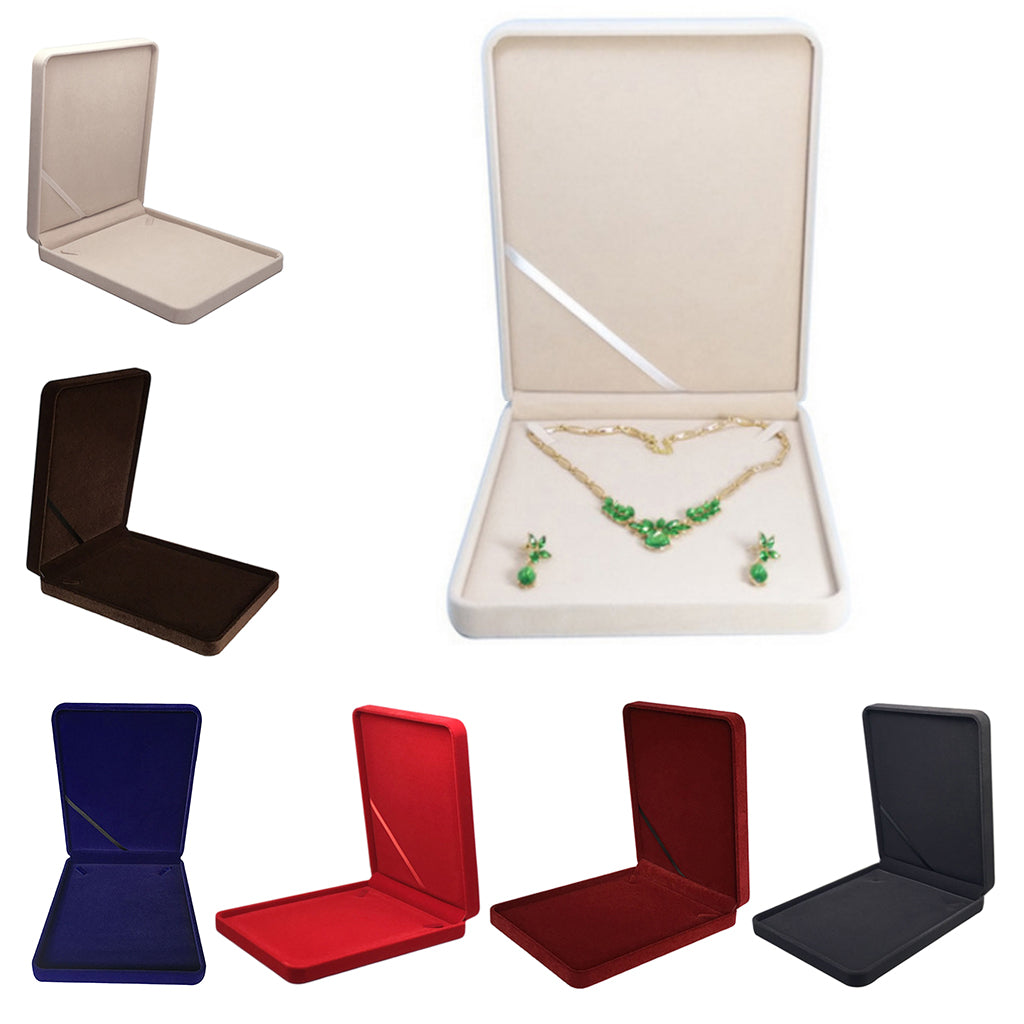 Velvet Necklace Gift Box Travel Jewelry Storage Display Case Red