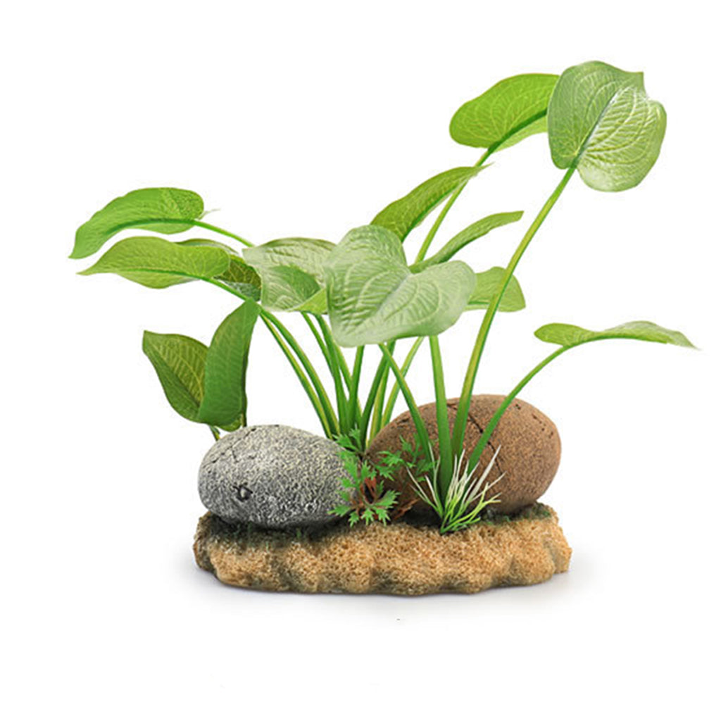 Aquarium Fish Tank Landscape Reptile Box Ornament Fake Rock Water Plants