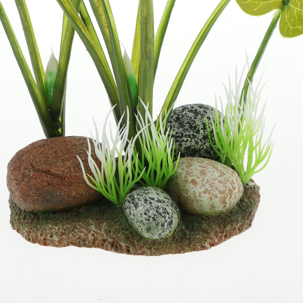 Aquarium Fish Tank Landscape Reptile Box Ornament Fake Rock Water Plants