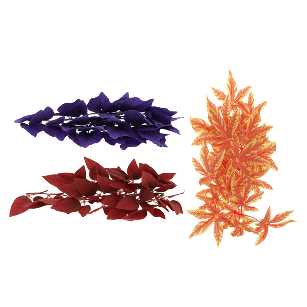 Aquarium Fish Tank Ornaments Cane Plants Reptile Hideaway Hideouts Red