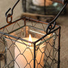 Nordic Style Wrought Iron Candle Holder Geometric Glass Cup Candlestick.