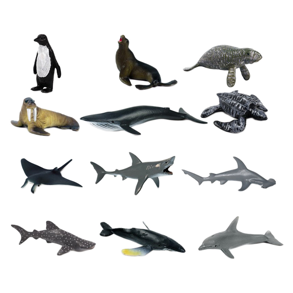 12 Pieces Realistic Sea Life Animal Model Figurine Kids Educational Toys