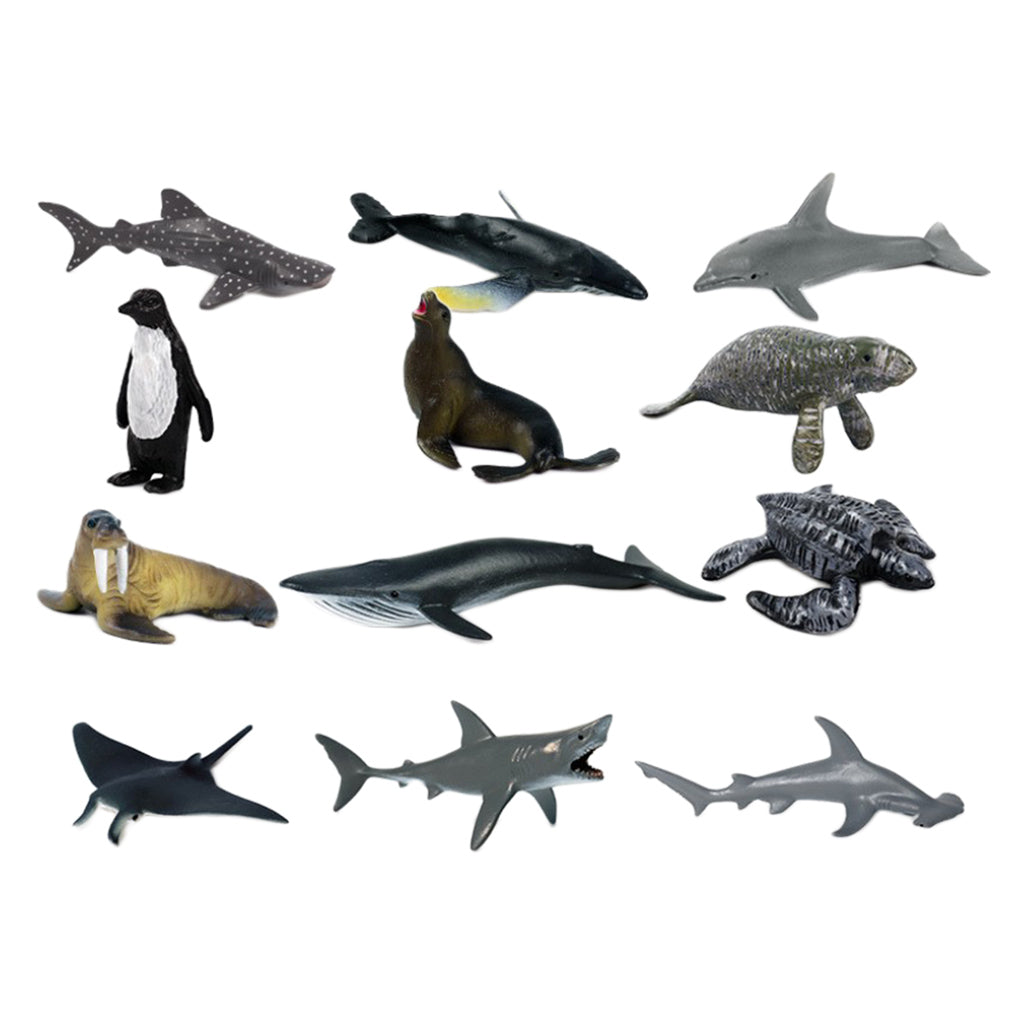 12 Pieces Realistic Sea Life Animal Model Figurine Kids Educational Toys