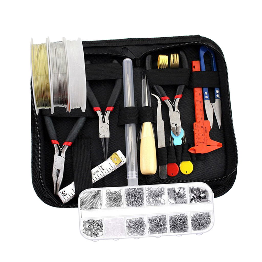 Jewelry Making Supplies Kit with Jewelry Tools, Beading Wires Zipper Case