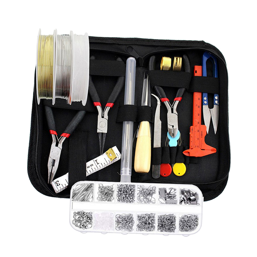 Jewelry Making Supplies Kit with Jewelry Tools, Beading Wires Zipper Case