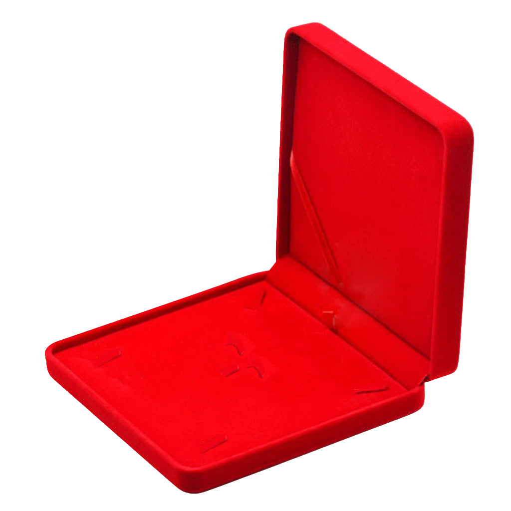 Velvet Jewelry Set Box Tray Travel Necklace Storage Display Case Red