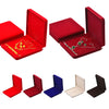 Velvet Jewelry Set Box Tray Travel Necklace Storage Display Case Red