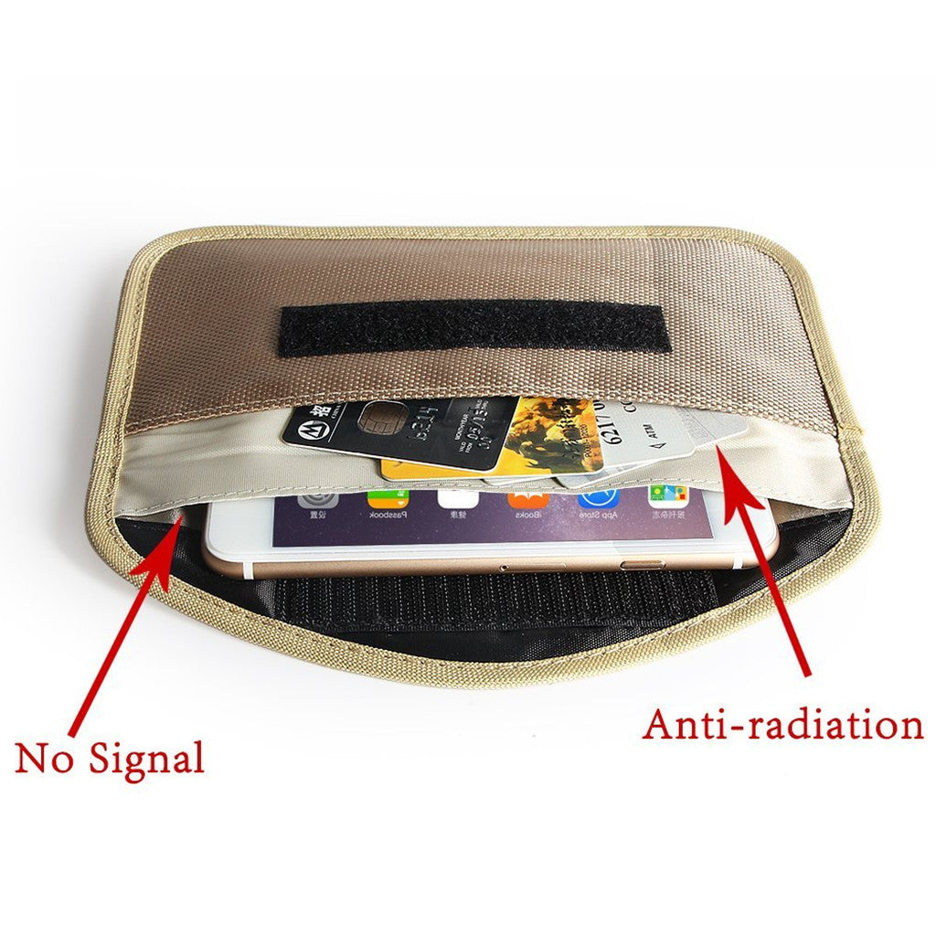 Cell Phone Anti-Tracking Anti-Spying GPS RFID Signal Blocker Pouch Bag Khaki