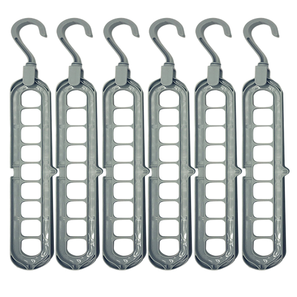 6pc Wardrobe Space Saver Clothes Closet Storage Hanger Organizer Light Blue