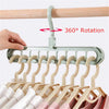 6pc Wardrobe Space Saver Clothes Closet Storage Hanger Organizer Light Blue