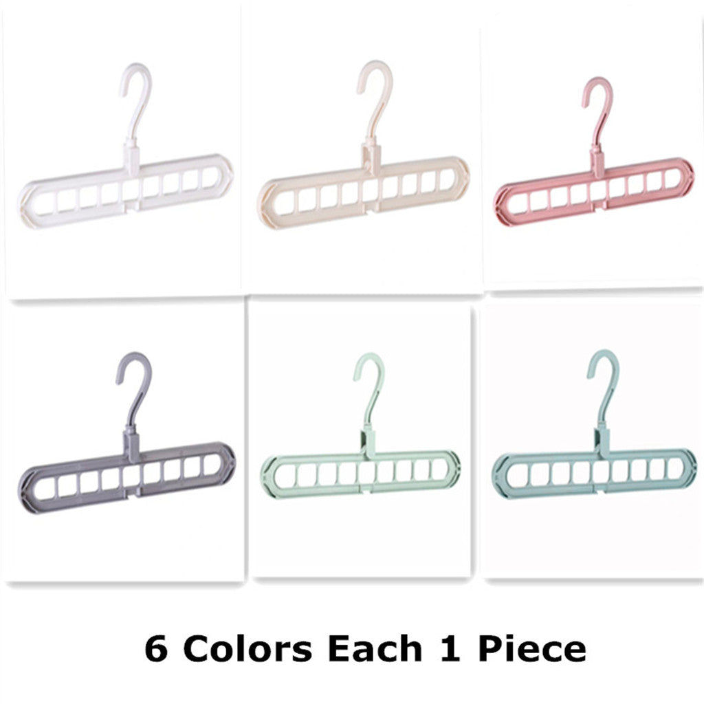 6pc Wardrobe Space Saver Clothes Closet Storage Hanger Organizer Light Blue