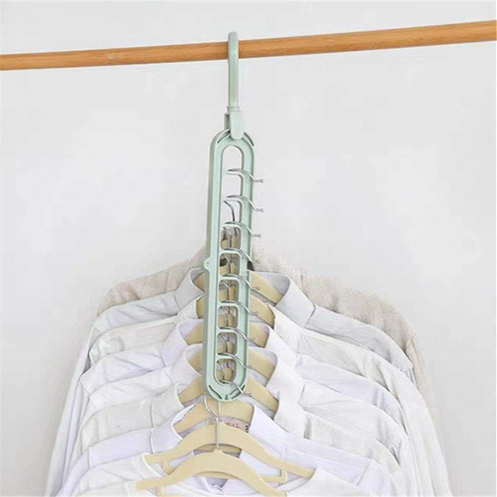 6pc Wardrobe Space Saver Clothes Closet Storage Hanger Organizer Light Blue