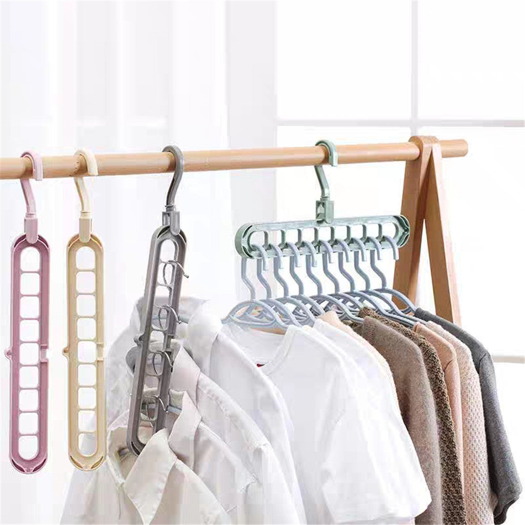 6pc Wardrobe Space Saver Clothes Closet Storage Hanger Organizer Light Blue