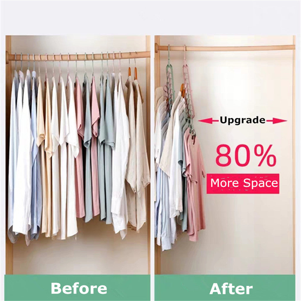 6pc Wardrobe Space Saver Clothes Closet Storage Hanger Organizer White