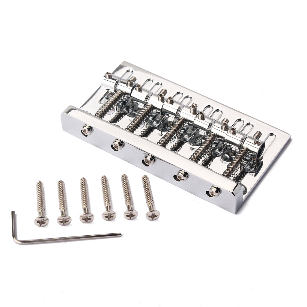 5 String Metal Bass Bridge with Slotted Bass Electric Guitar Bridge Parts