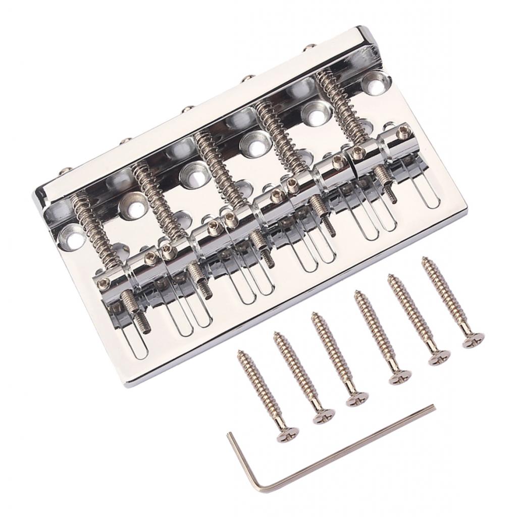 5 String Metal Bass Bridge with Slotted Bass Electric Guitar Bridge Parts