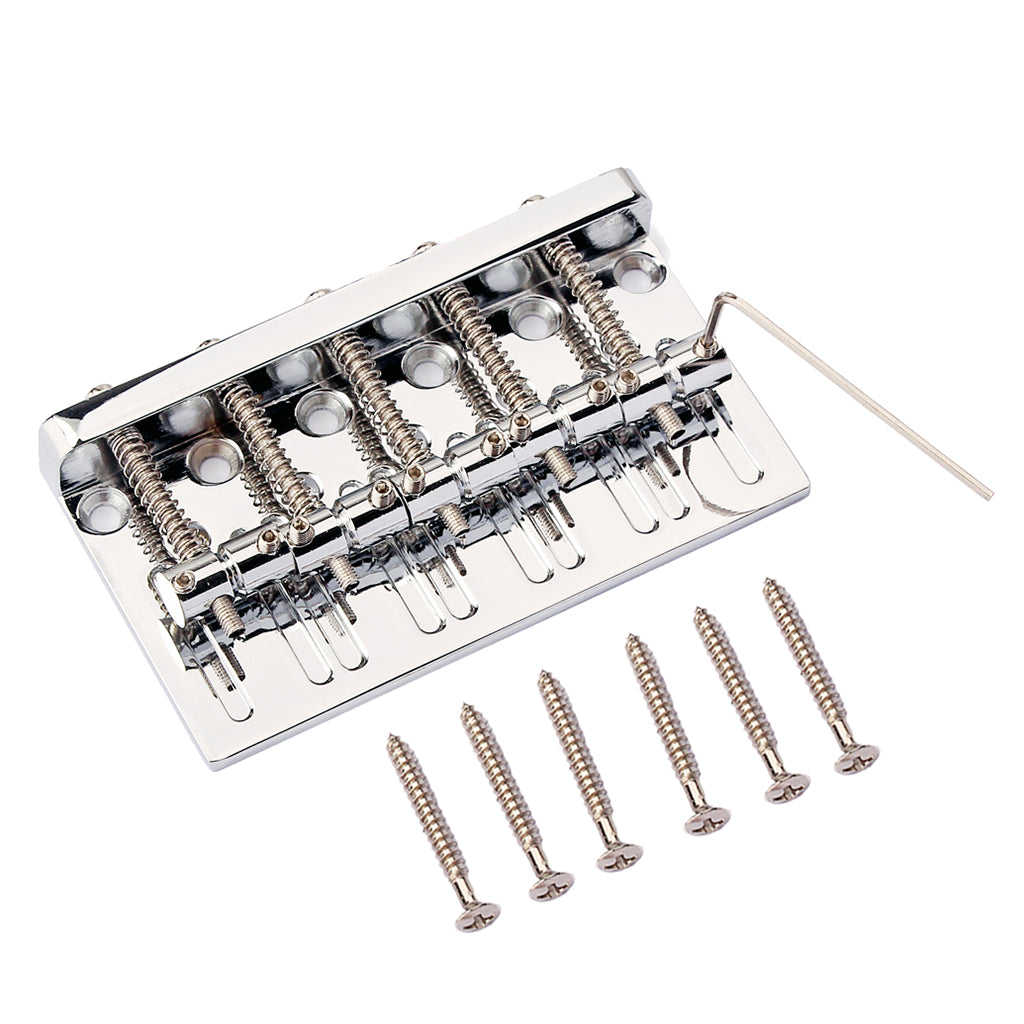 5 String Metal Bass Bridge with Slotted Bass Electric Guitar Bridge Parts