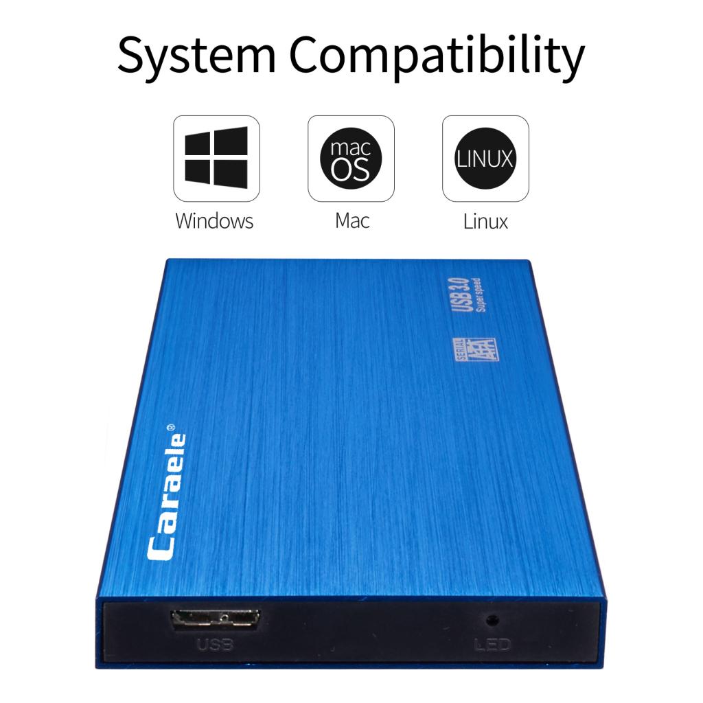 Blue High Speed USB 3.0 Mobile HDD Portable External Hard Disk Driver 500GB